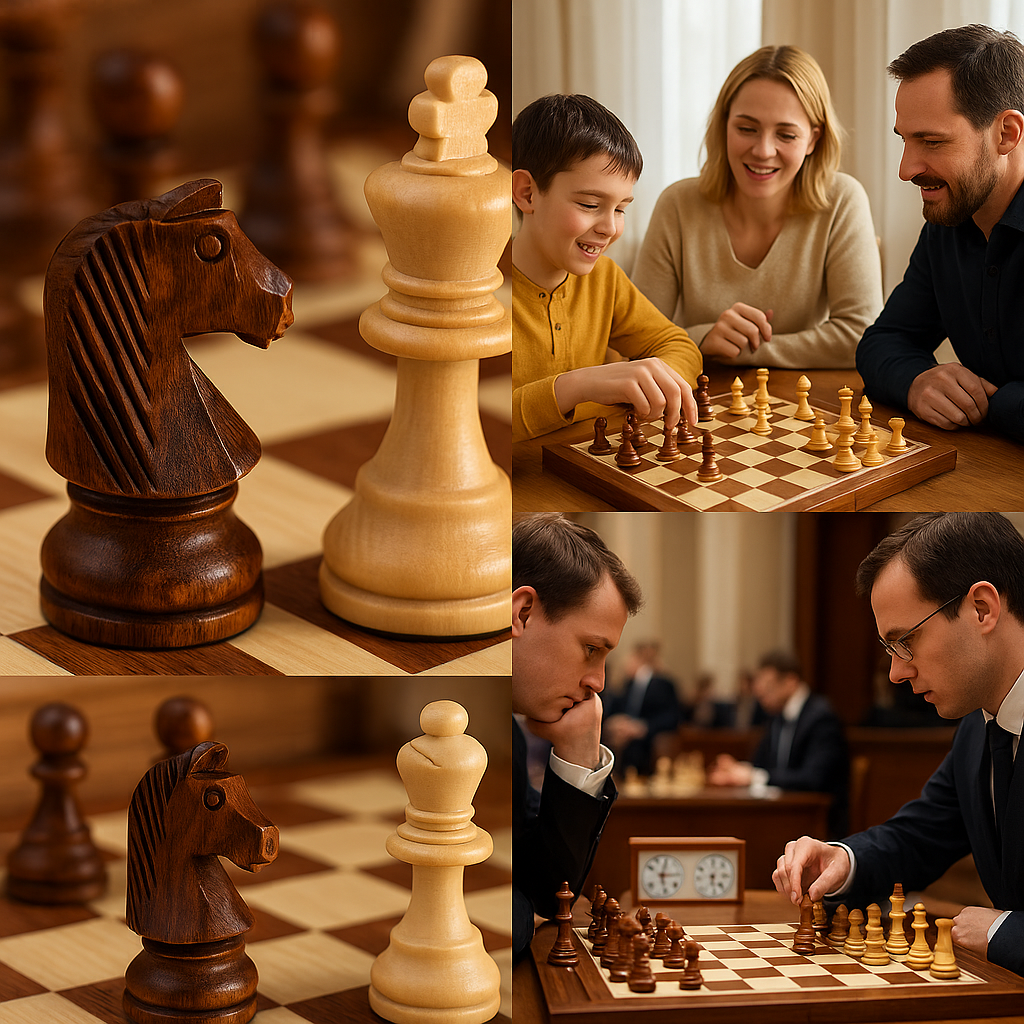 Klassiskt Schackspel – Hantverk Vård Och Distinkt Estetik