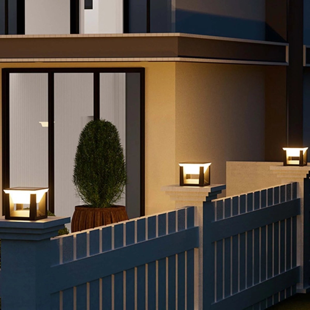 Solcellslampa för utomhusbruk - kvadratisk form och modern finish