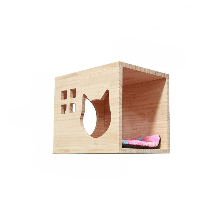 Nástěnný lezecký rám pro kočky s visící platformou a žebříkem