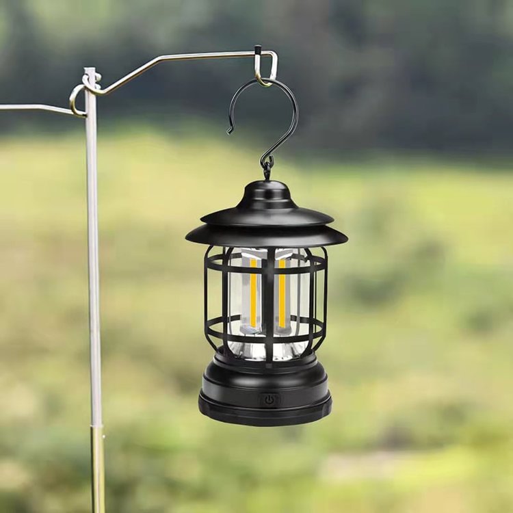 Retro LED-campinglampe - vintagestil og funktionalitet