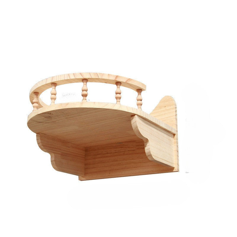 Nástěnný lezecký rám pro kočky s visící platformou a žebříkem