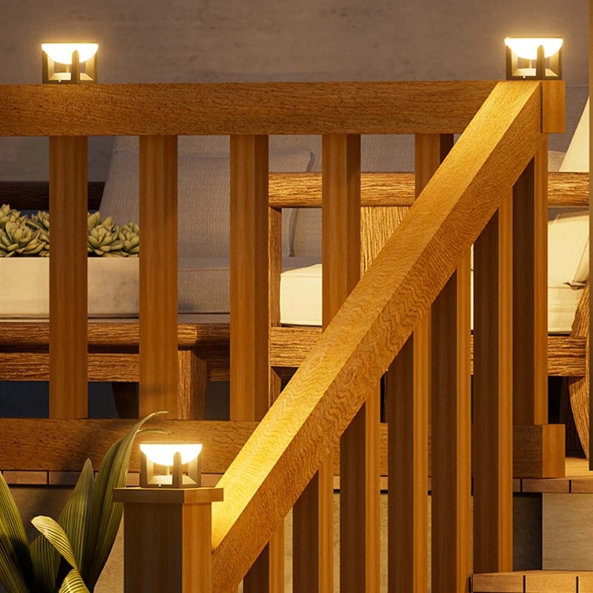 Solcellslampa för utomhusbruk - kvadratisk form och modern finish