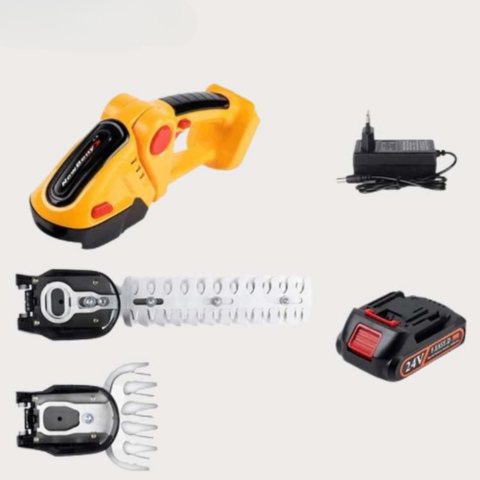 Kabelloses 2-in-1 Gartenwerkzeug — Heckenschneider und praktische Schere