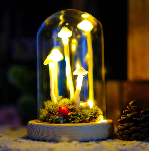 Kouzelná houbová lampa – Dekorativní magie a nadčasová elegance