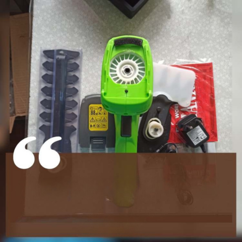 Cortador de Cerca-Viva Portátil 2-em-1 – Leve, Prático e Sem Fios