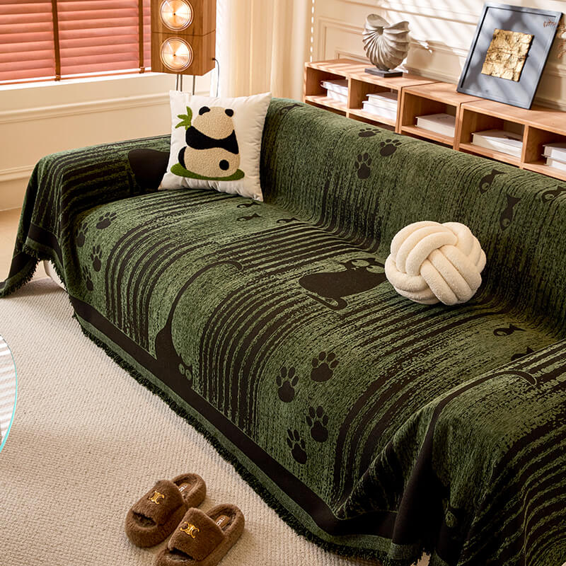 Antiskid sofföverdrag med tassmönster – skydd och komfort