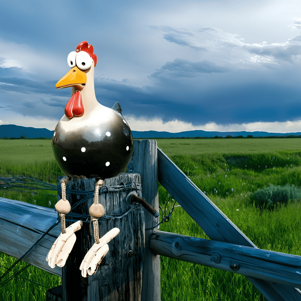 Big-Eyed Rooster Statue - Original Decoration & Fun Details