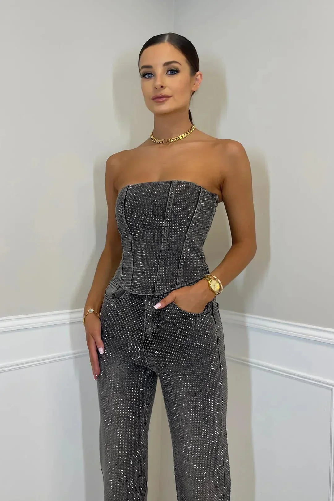 Ginia | Mono Largo Bustier – Glamour y Distinción 