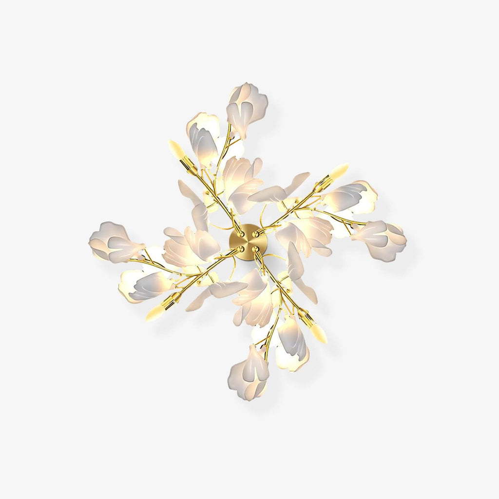 Florale Wandleuchte - Goldene Eleganz & sanftes Licht
