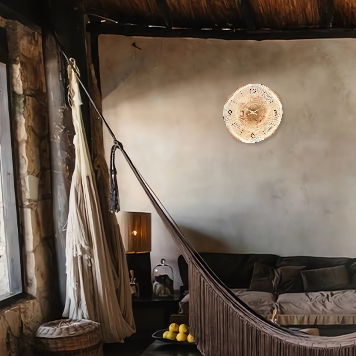 Stille Wandklok – Realistische Textuur en Elegante Ontwerp 