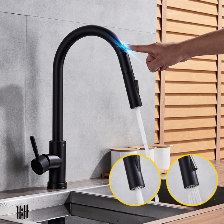 Grifo de Cocina Inteligente – Sensor Táctil y Ducha Flexible 