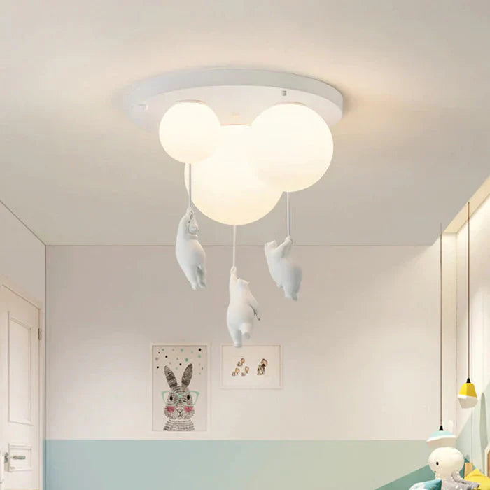 Lampadario Bambini — Orsetti Appesi A Palloni Luminosi 