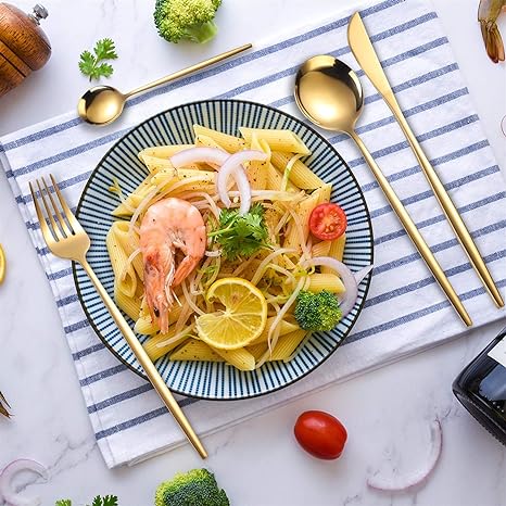 Conjunto de Cubiertos 24 Piezas – Acabado Chic Para Mesa Refinada 