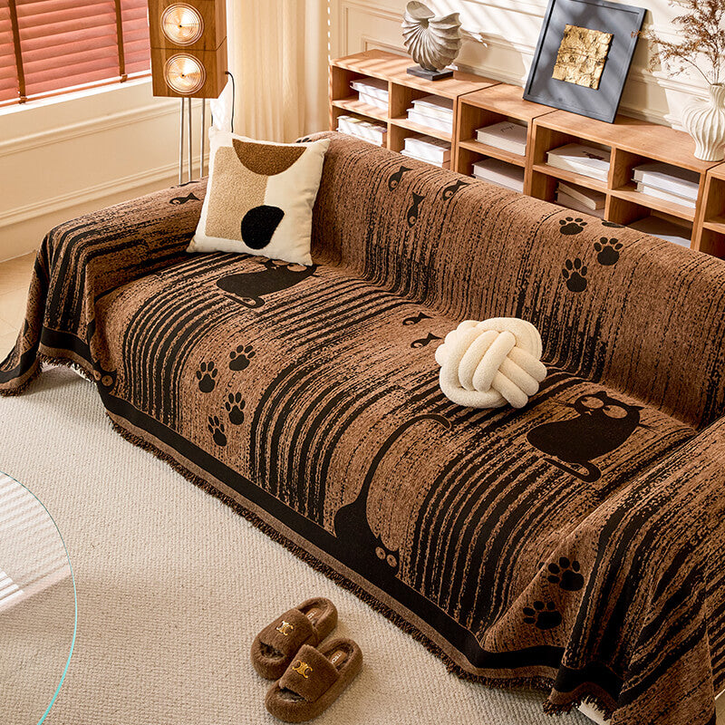 Antiskid sofföverdrag med tassmönster – skydd och komfort 