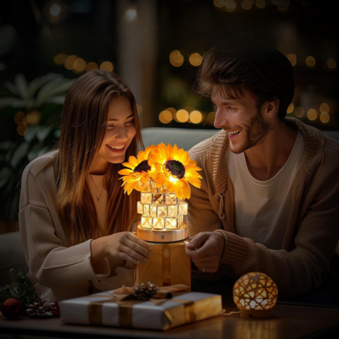 Lampe De Table Tournesol – Lumière Chaleureuse Et Décorative