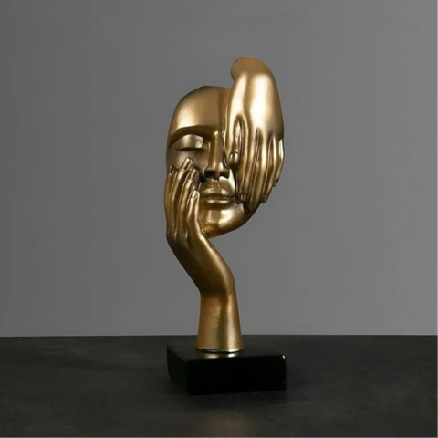 Abstrakt harpiksskulptur - kunstnerisk dekoration og moderne stil