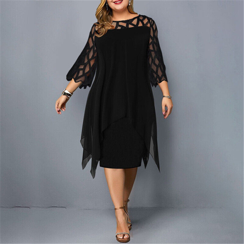 Blandine | Vestido de Noche Talla Grande – Estilo Elegante y Dobladillo Asimétrico 