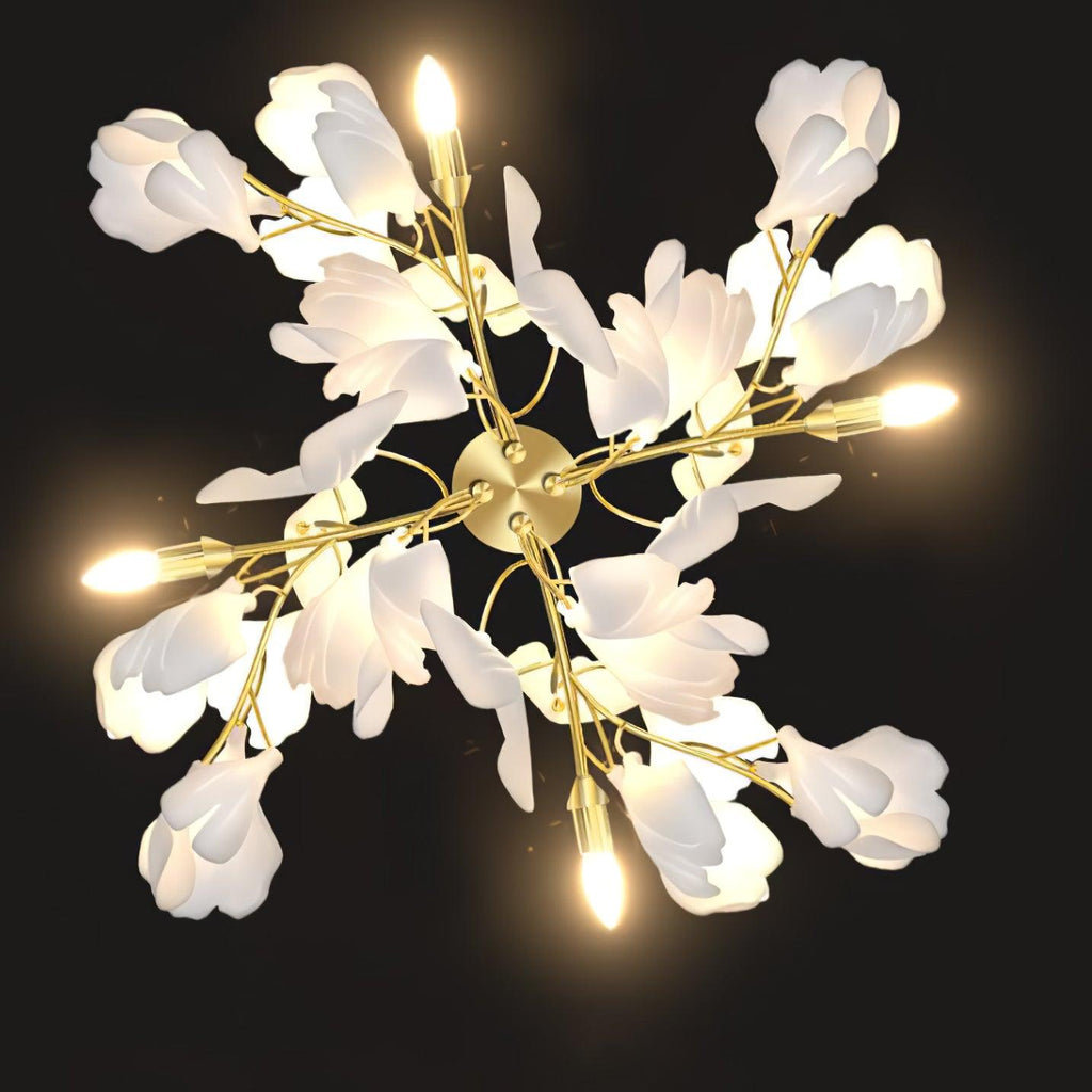 Florale Wandleuchte - Goldene Eleganz & sanftes Licht