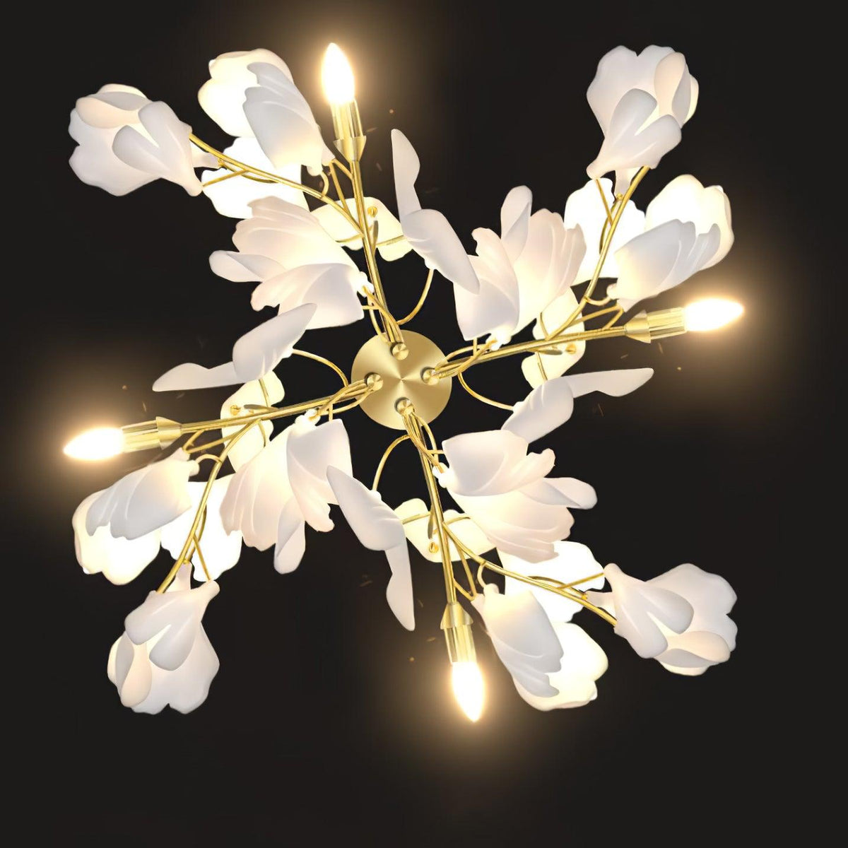 Florale Wandleuchte - Goldene Eleganz & sanftes Licht