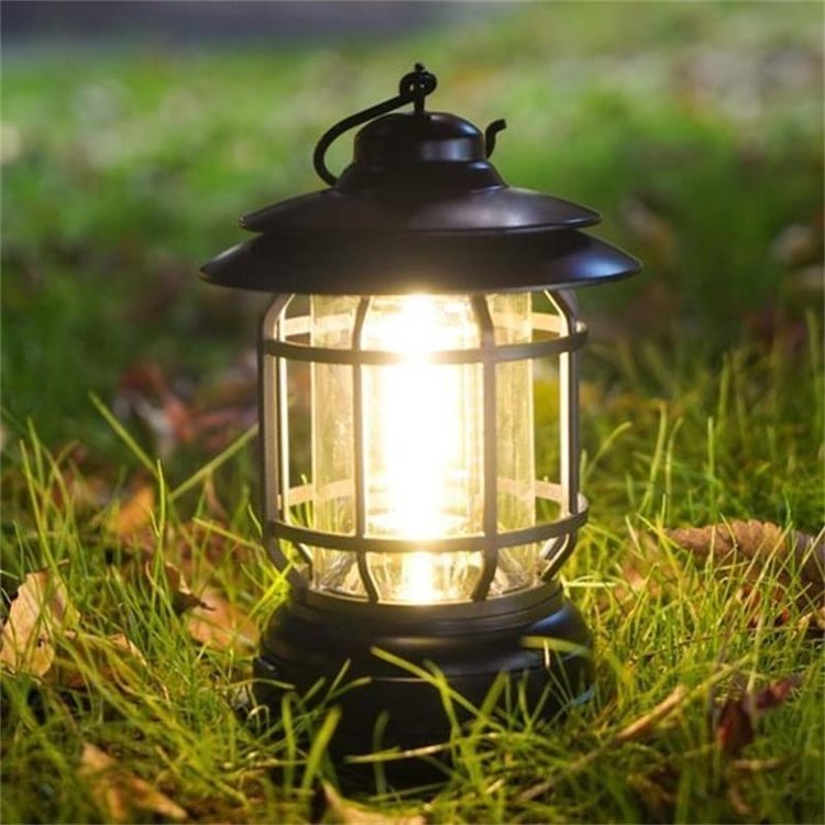 Retro LED kempingová lampa - vintage styl a praktičnost