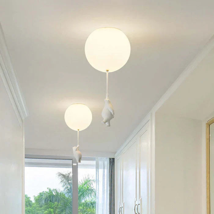 Lampadario Bambini — Orsetti Appesi A Palloni Luminosi 
