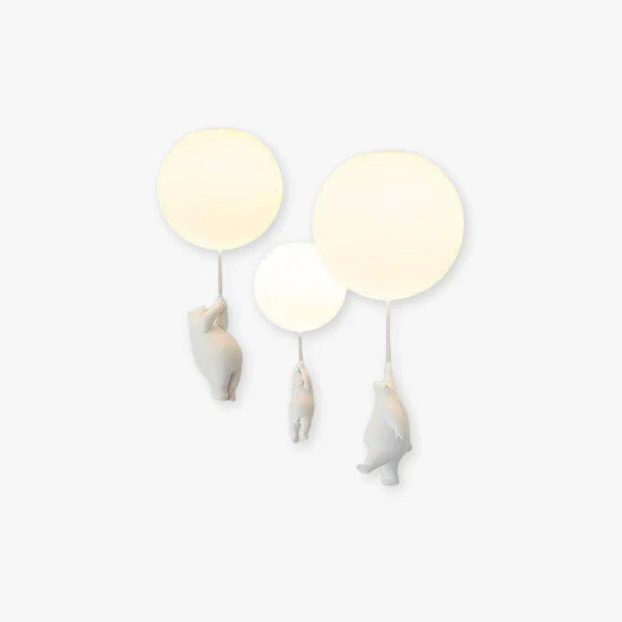 Lampadario Bambini — Orsetti Appesi A Palloni Luminosi 