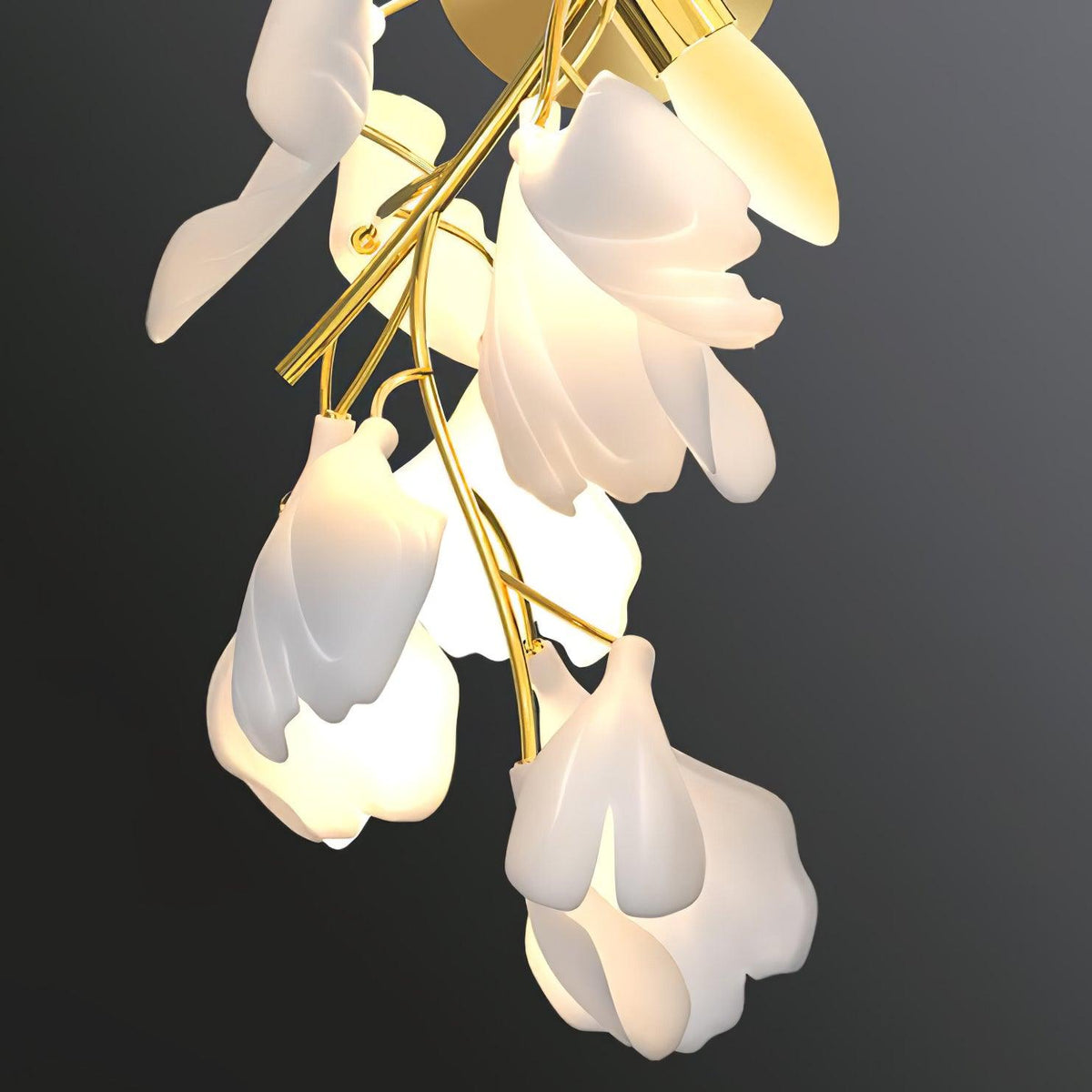 Florale Wandleuchte - Goldene Eleganz & sanftes Licht